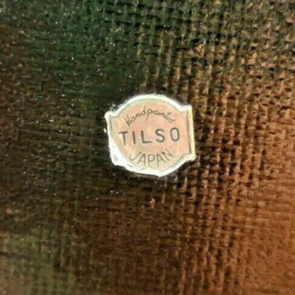 Vintage Turquoise Blue Yellow Sunflower Hand Painted Tilso Japan Serving Tray - Picture 8 of 8